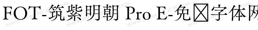 FOT-筑紫明朝 Pro E字体转换